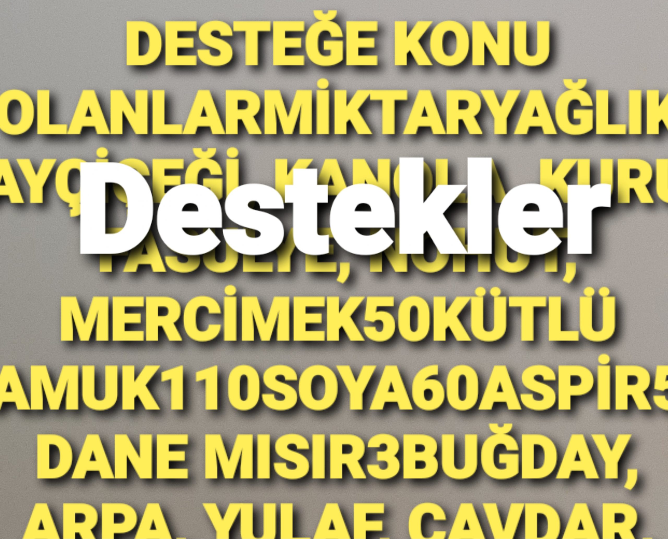 Türkiye Tarım Havzaları Üretim ve Destekleme Fark Ödemesi Destekleri