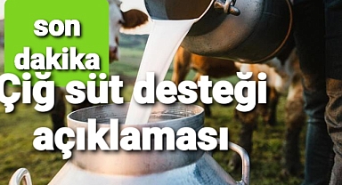 Çiğ süt desteği açıklaması