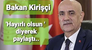 'Hayırlı olsun'diyerek paylaştı..