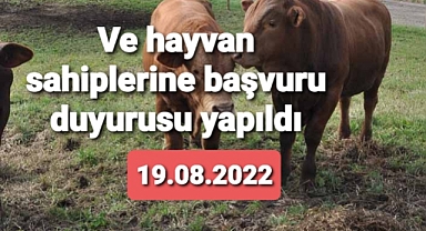 Hayvan sahiplerine başvuru duyurusu yapıldı