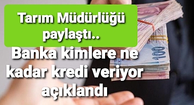 Tarım Müdürlüğü Ziraat Bankası kredileriyle ilgili duyuru yaptı..