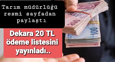 Dekara 20 TL ödenecek