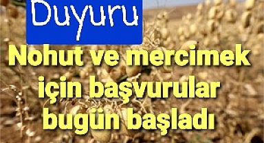 Nohut ve mercimek tohumu daüıtım başvurular başladı