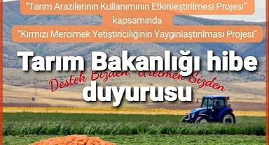 Tarım Bakanlığı'ndan hibe duyurusu