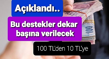 Bu destekler dekar başına verilecek..