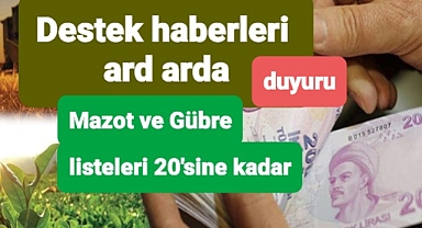 Mazot ve gübre desteği askı icmali yayınlandı