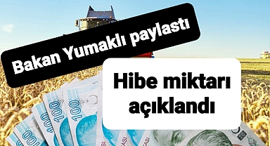 Bakan Yumaklı hibe miktarını açıkladı