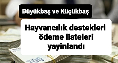 Hayvancılık destekleri icmal listeleri yayınlandı