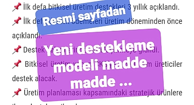 Tarımda yeni destekleme modeli madde madde paylaşıldı