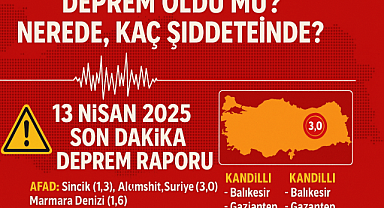 ​​​​​​​13 Nisan'da Deprem Oldu mu? Nerede ve Kaç Şiddetinde? İşte AFAD ve Kandilli Son Dakika Deprem Verileri
