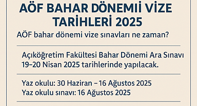 ​​​​​​​AÖF Bahar Dönemi Vize Tarihleri 2025 | Anadolu Üniversitesi Açıköğretim Fakültesi ara sınavları ne zaman yapılacak?