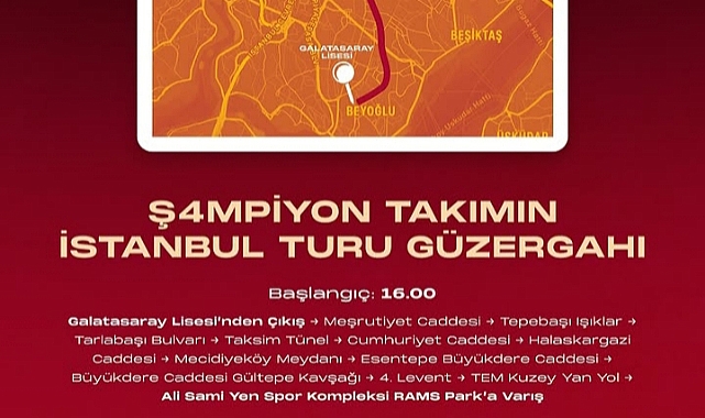 Galatasaray'ın Şampiyonluk Turu Programı Belli Oldu: İşte Kutlama Güzergahı